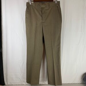 Savane Sharkskin Dress Pants Mens 30x30 Rock Taupe Straight Fit No Iron